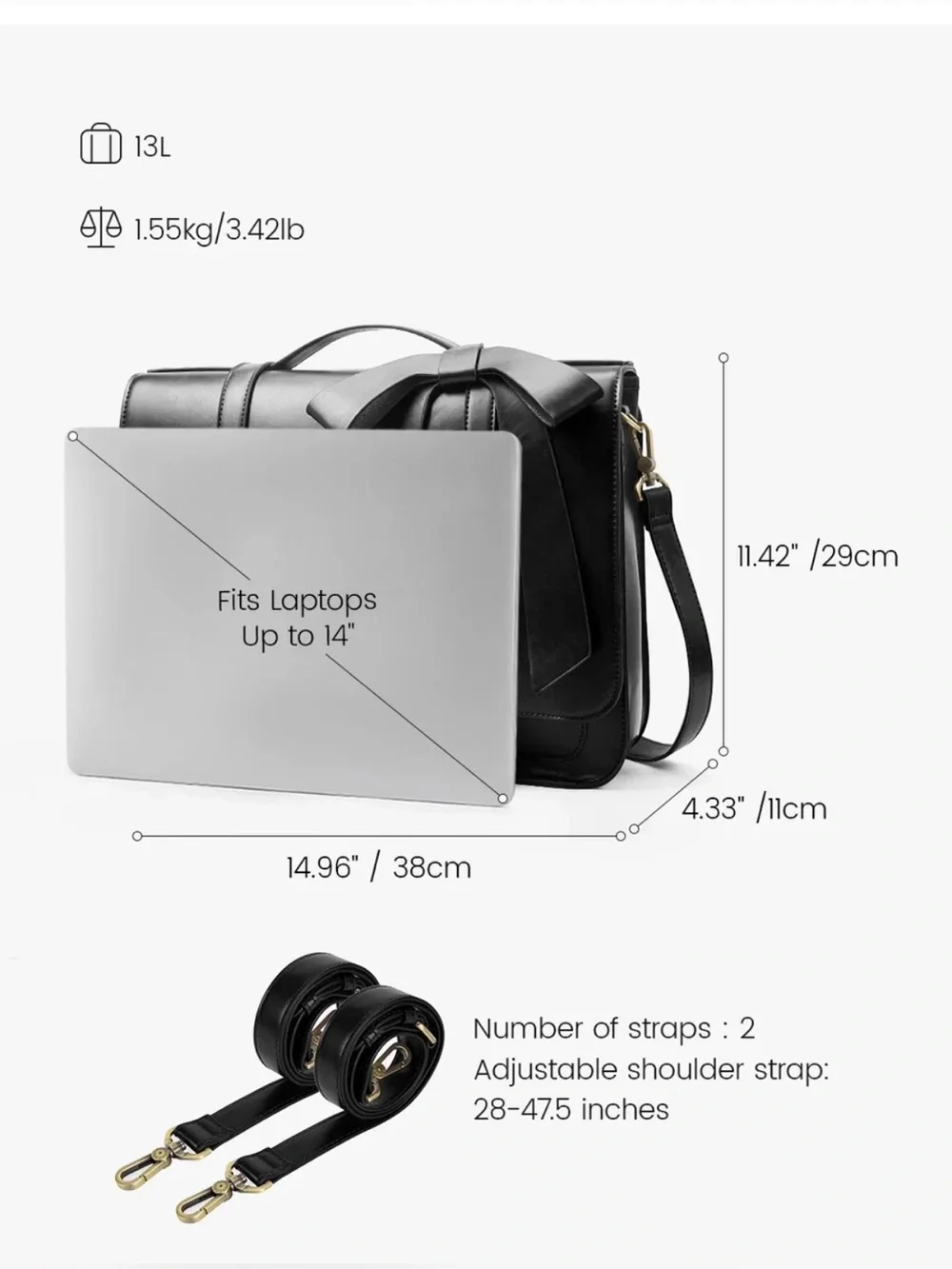 Ecosusi Bow Briefcase Women’s